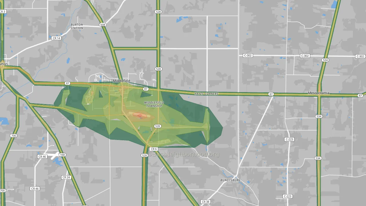 44062, OH Map of Noise Levels in 44062