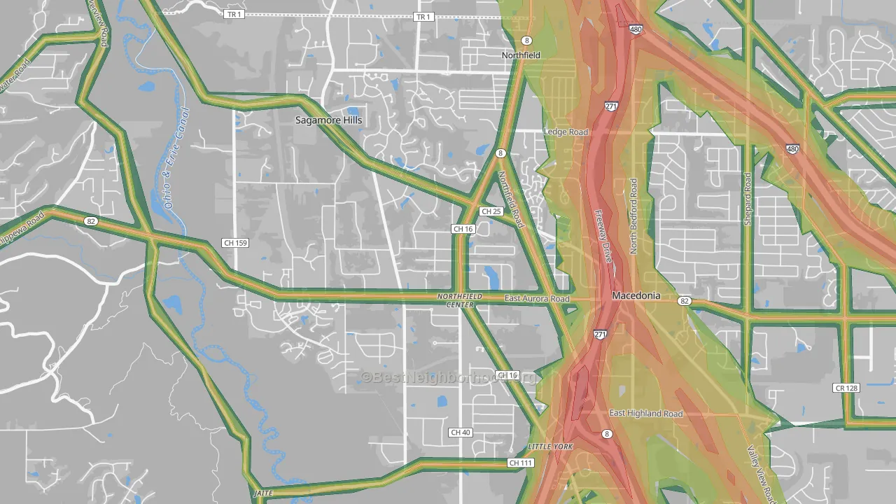 44067, OH Map of Noise Levels in 44067