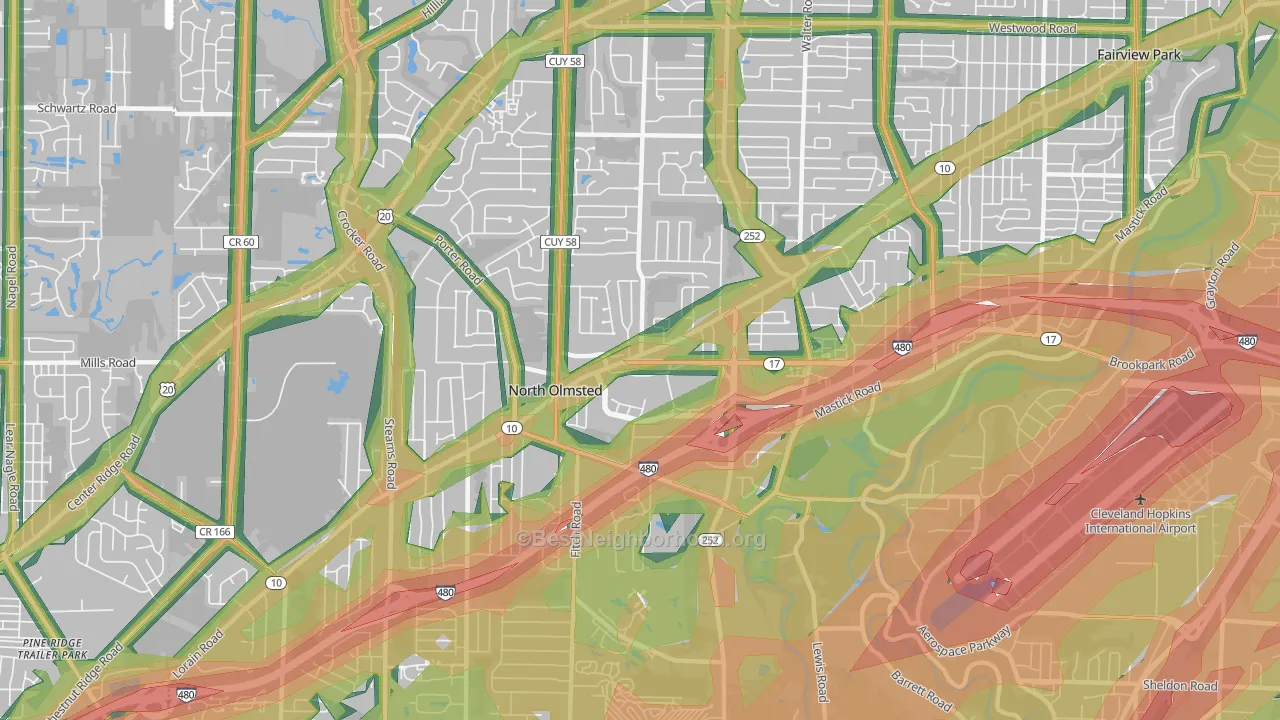 44070, OH Map of Noise Levels in 44070