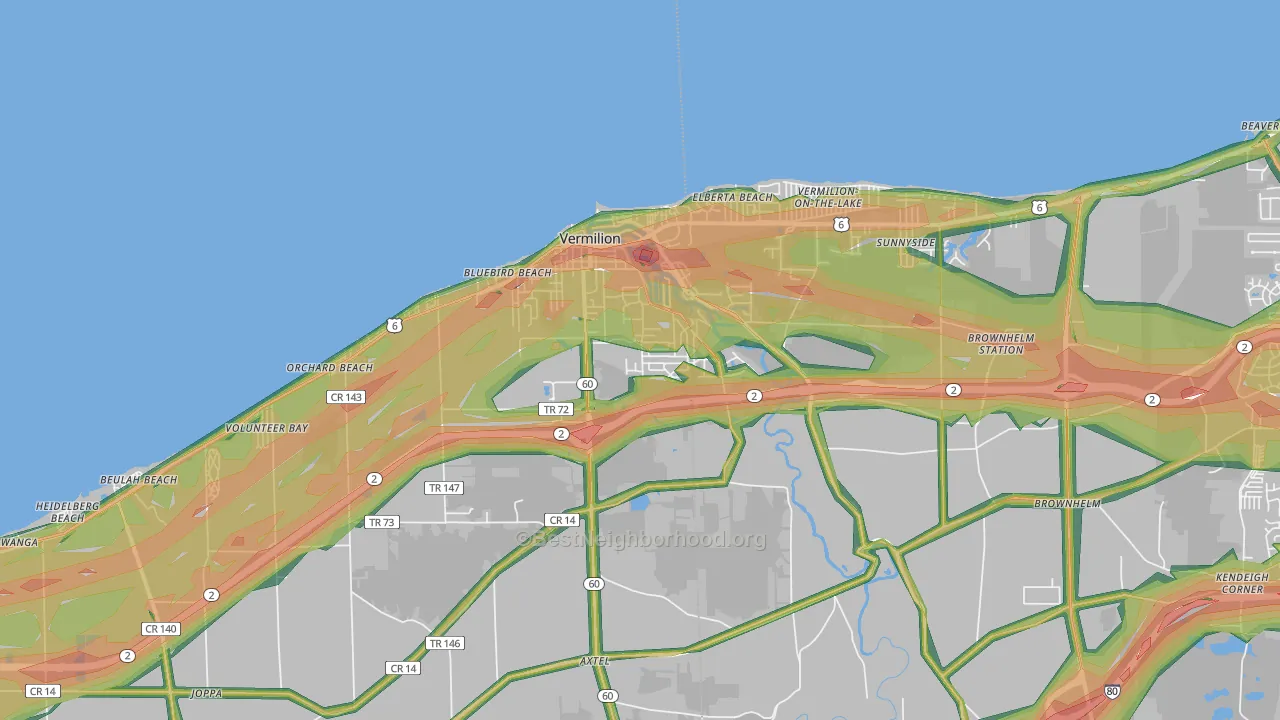 44089, OH Map of Noise Levels in 44089