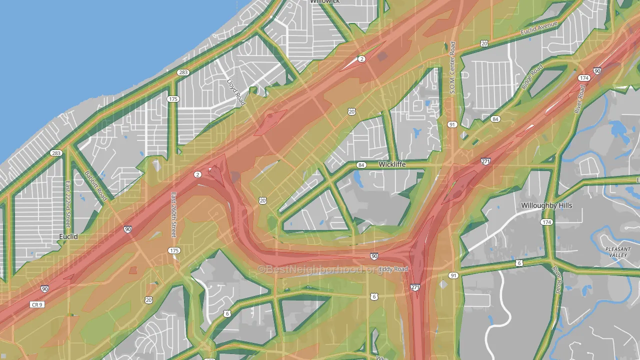 44092, OH Map of Noise Levels in 44092