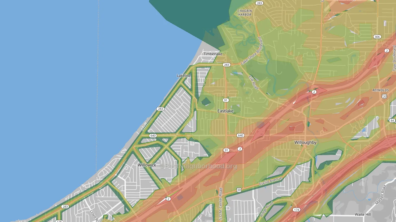 44095, OH Map of Noise Levels in 44095