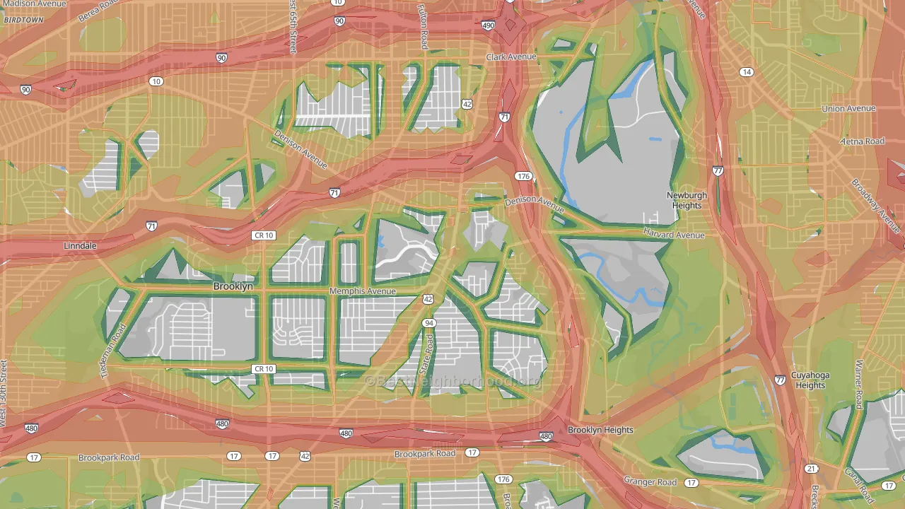 44109, OH Map of Noise Levels in 44109