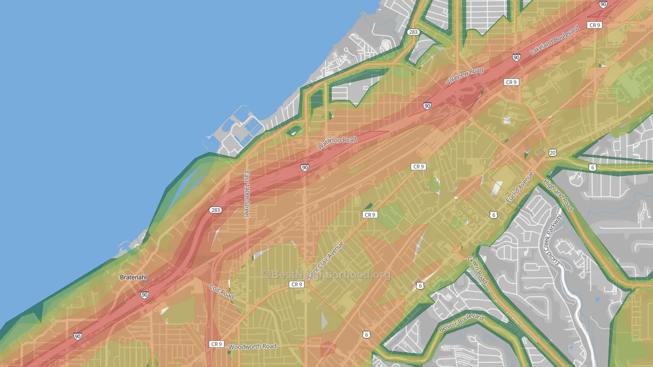 44110, OH Map of Noise Levels in 44110