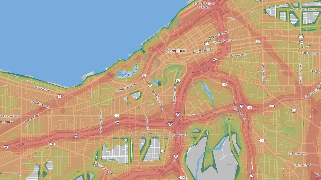 44113, OH Map of Noise Levels in 44113