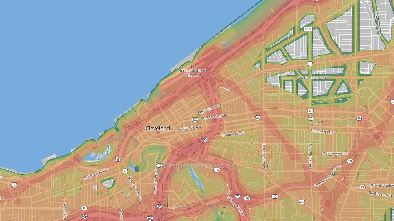 44114, OH Map of Noise Levels in 44114