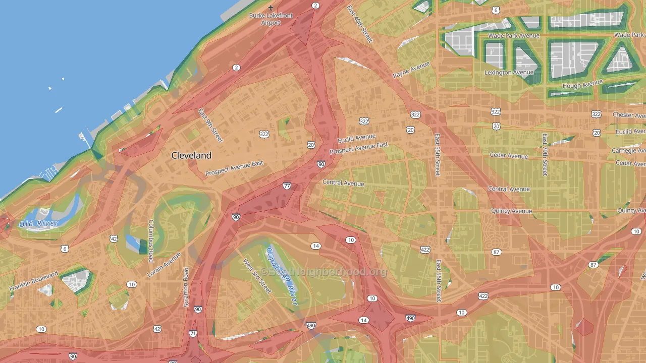 44115, OH Map of Noise Levels in 44115