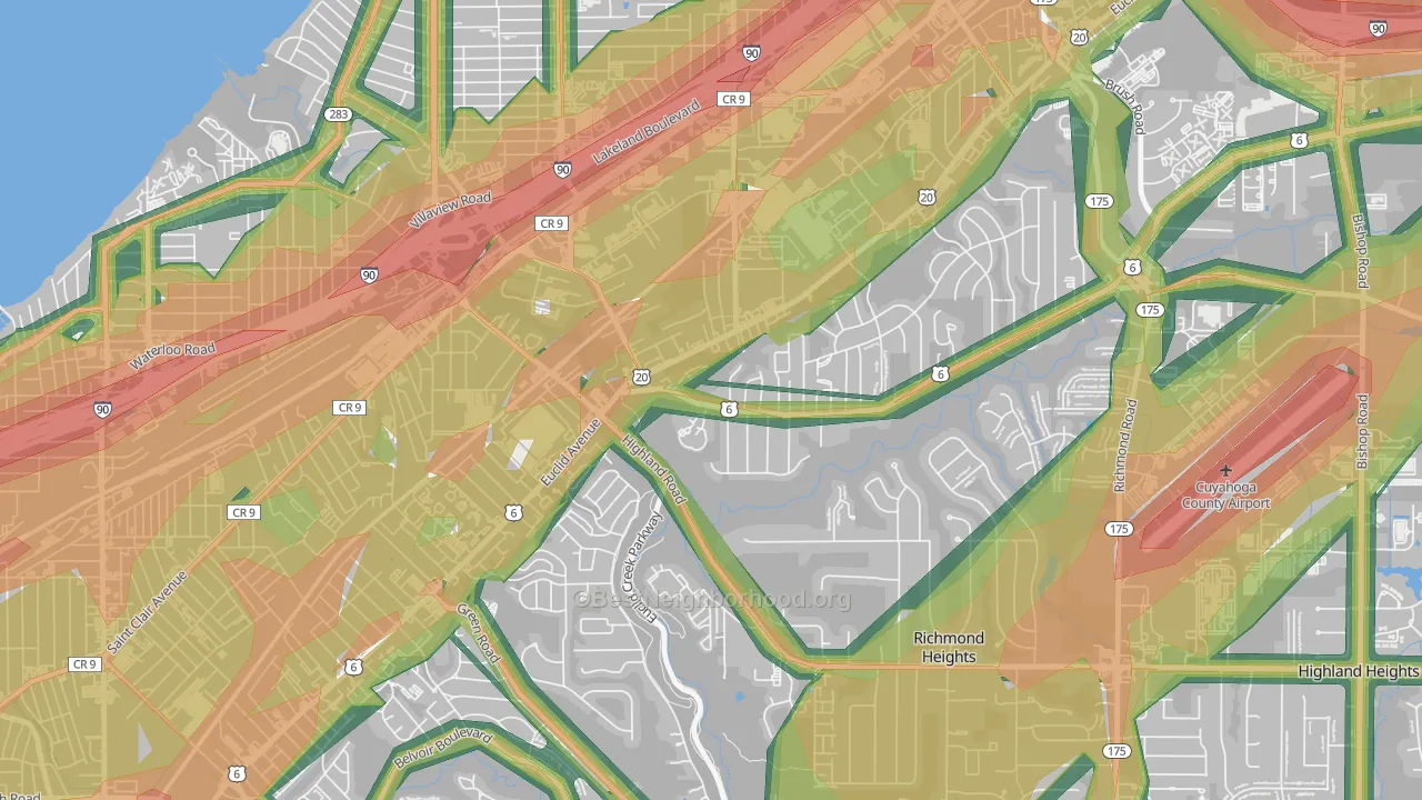 44117, OH Map of Noise Levels in 44117