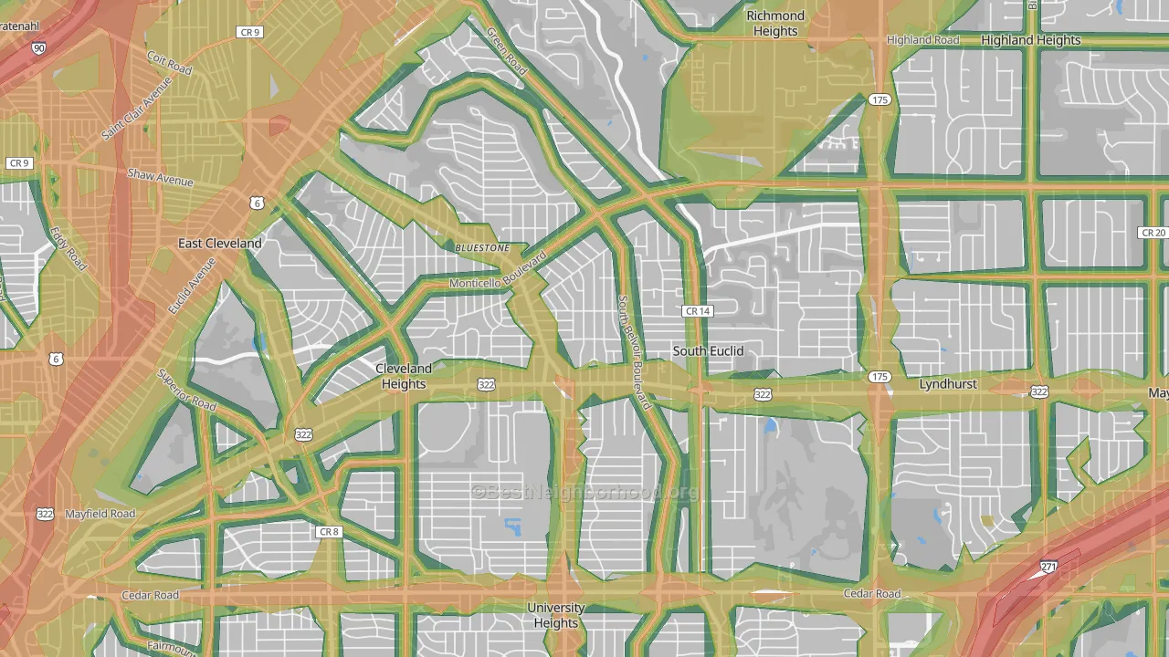 44121, OH Map of Noise Levels in 44121