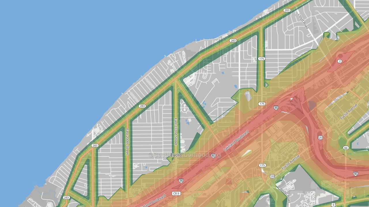 44123, OH Map of Noise Levels in 44123