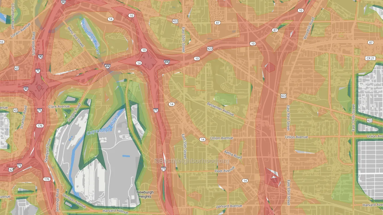 44127, OH Map of Noise Levels in 44127