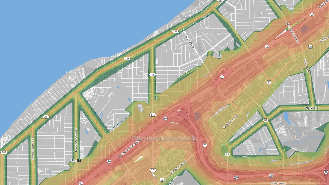 44132, OH Map of Noise Levels in 44132