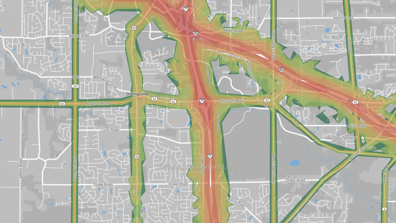 44136, OH Map of Noise Levels in 44136