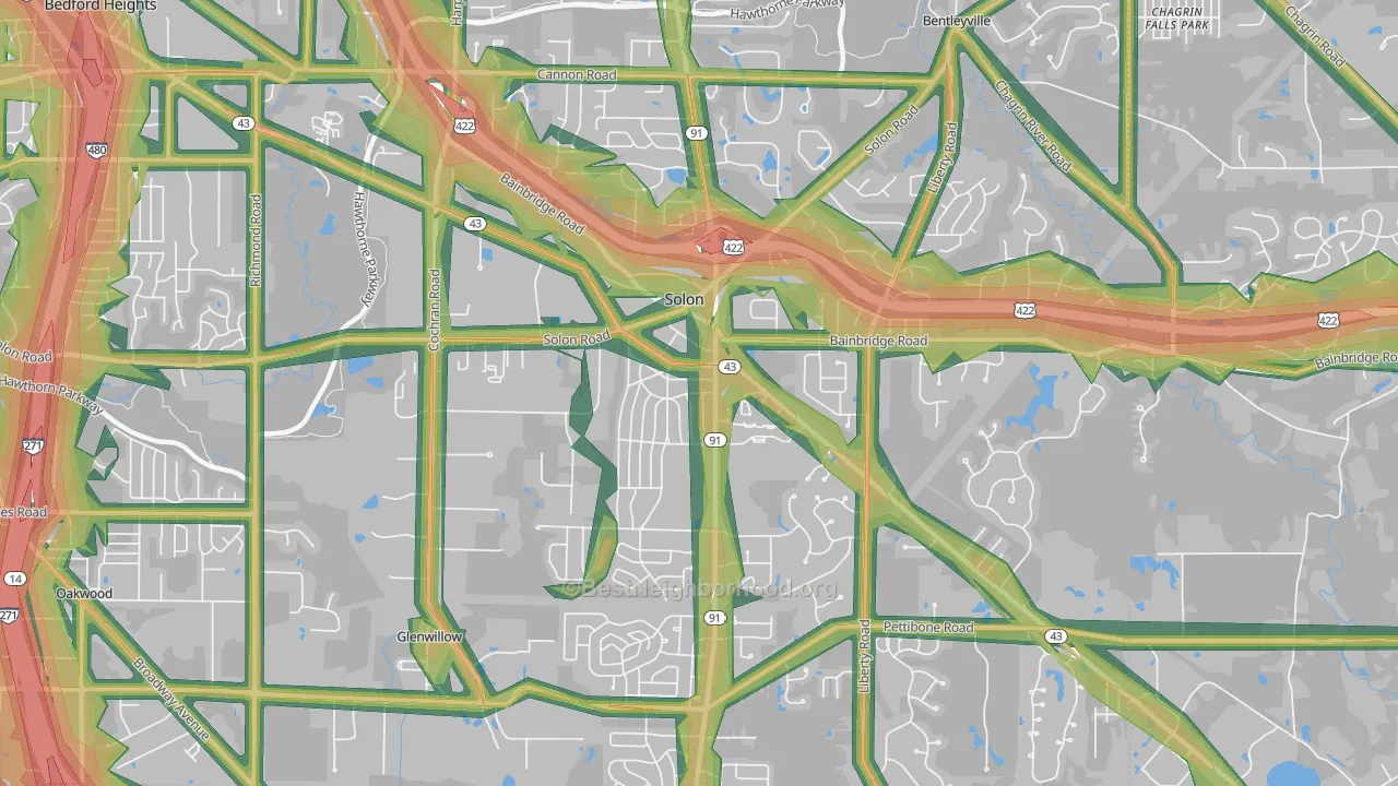 44139, OH Map of Noise Levels in 44139