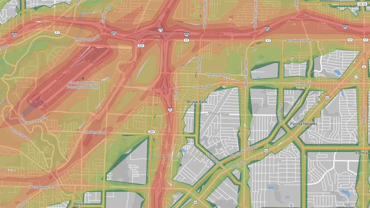 44142, OH Map of Noise Levels in 44142