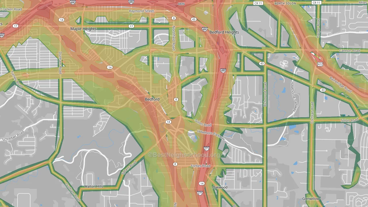 44146, OH Map of Noise Levels in 44146