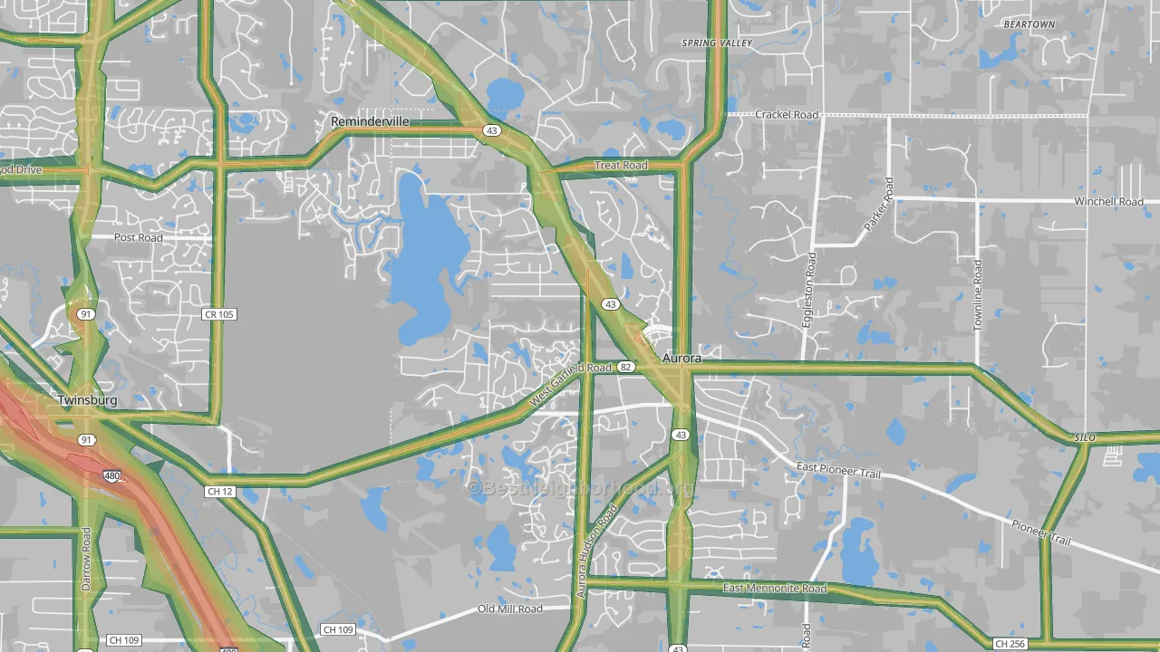 44202, OH Map of Noise Levels in 44202