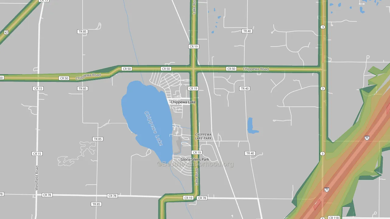44215, OH Map of Noise Levels in 44215
