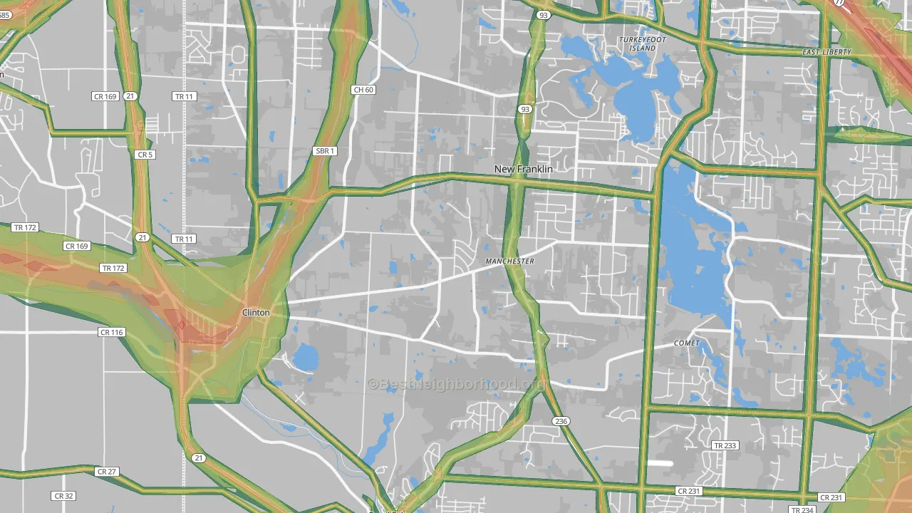 44216, OH Map of Noise Levels in 44216