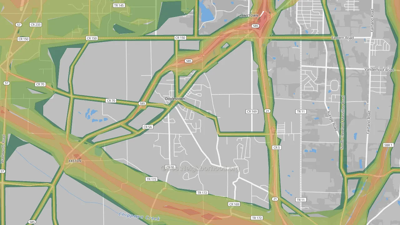 44230, OH Map of Noise Levels in 44230