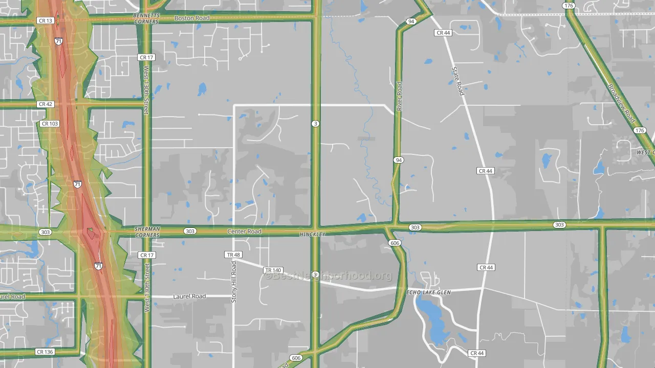 44233, OH Map of Noise Levels in 44233