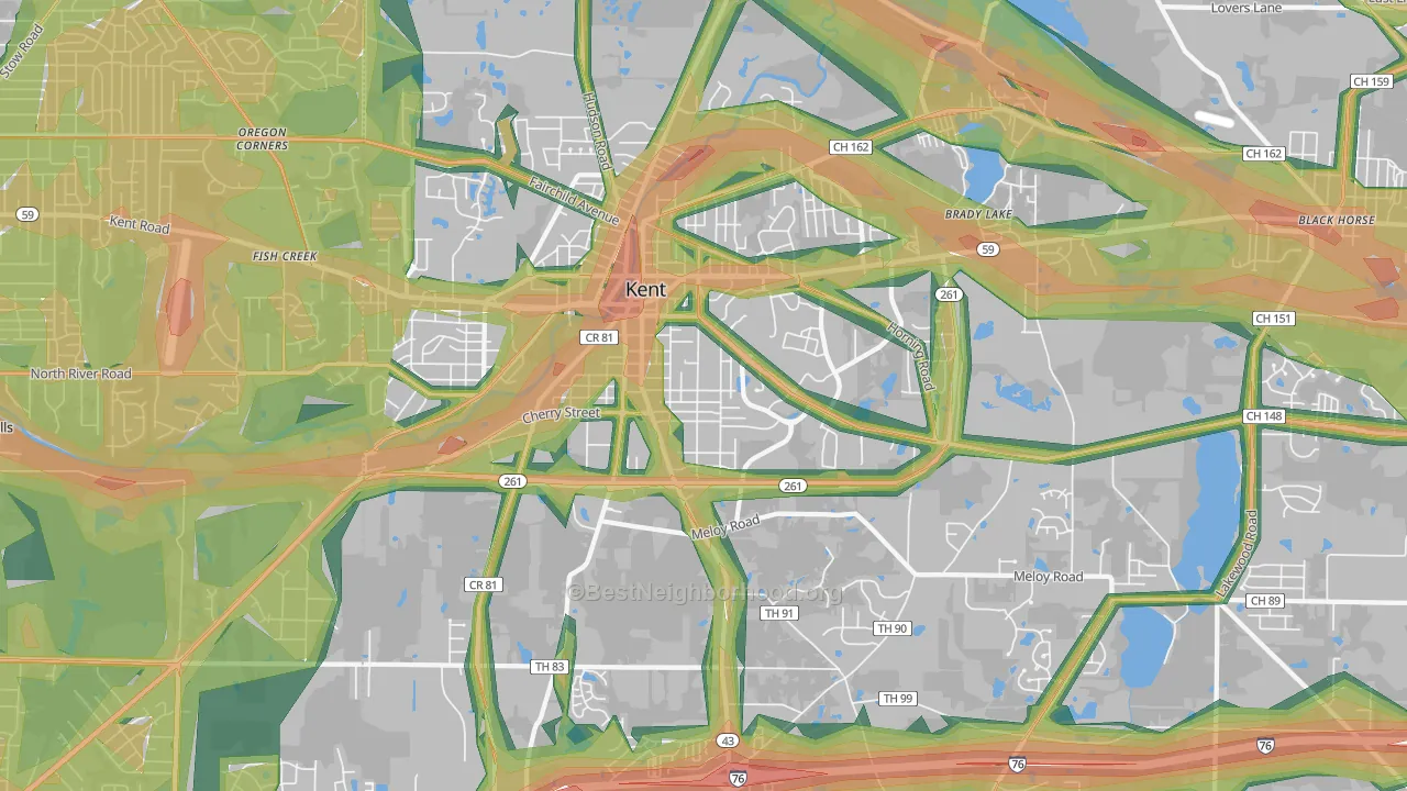 44240, OH Map of Noise Levels in 44240