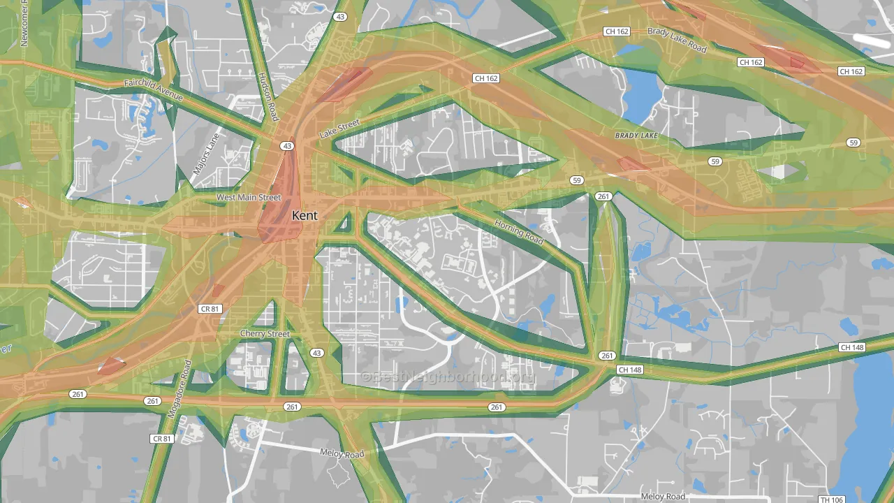 44243, OH Map of Noise Levels in 44243