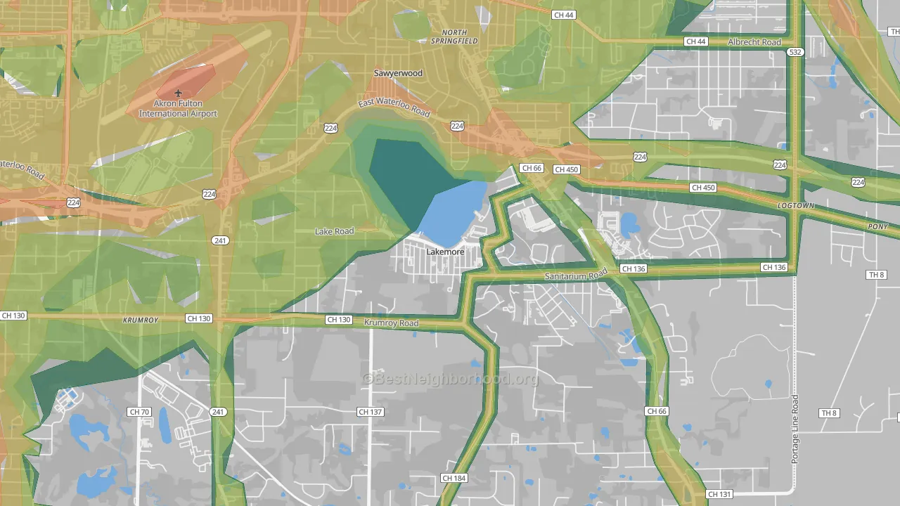 44250, OH Map of Noise Levels in 44250