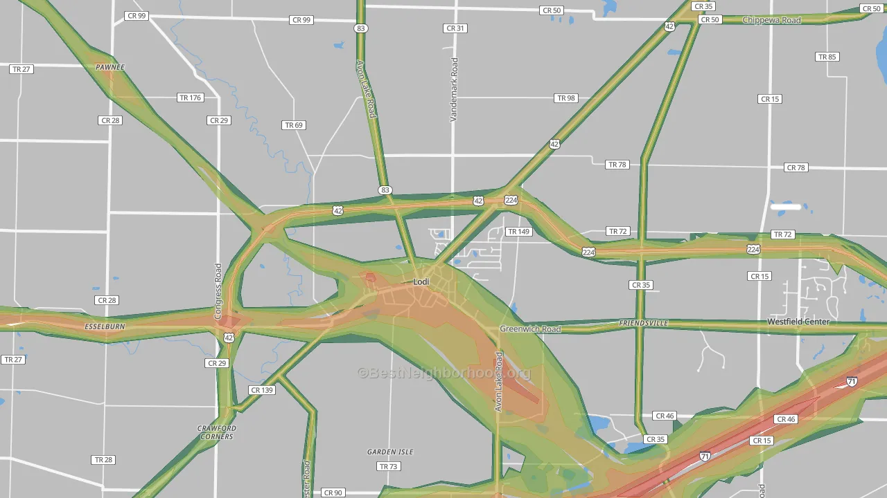44254, OH Map of Noise Levels in 44254