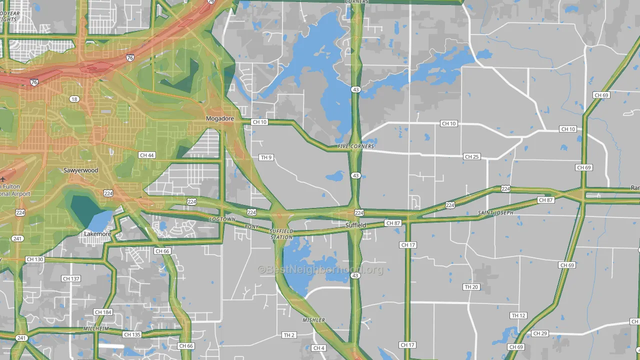 44260, OH Map of Noise Levels in 44260
