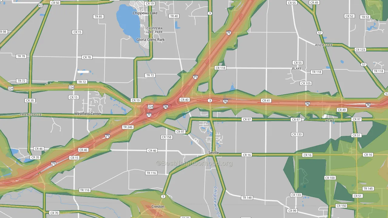 44273, OH Map of Noise Levels in 44273