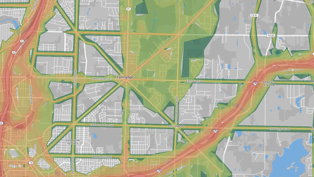44278, OH Map of Noise Levels in 44278