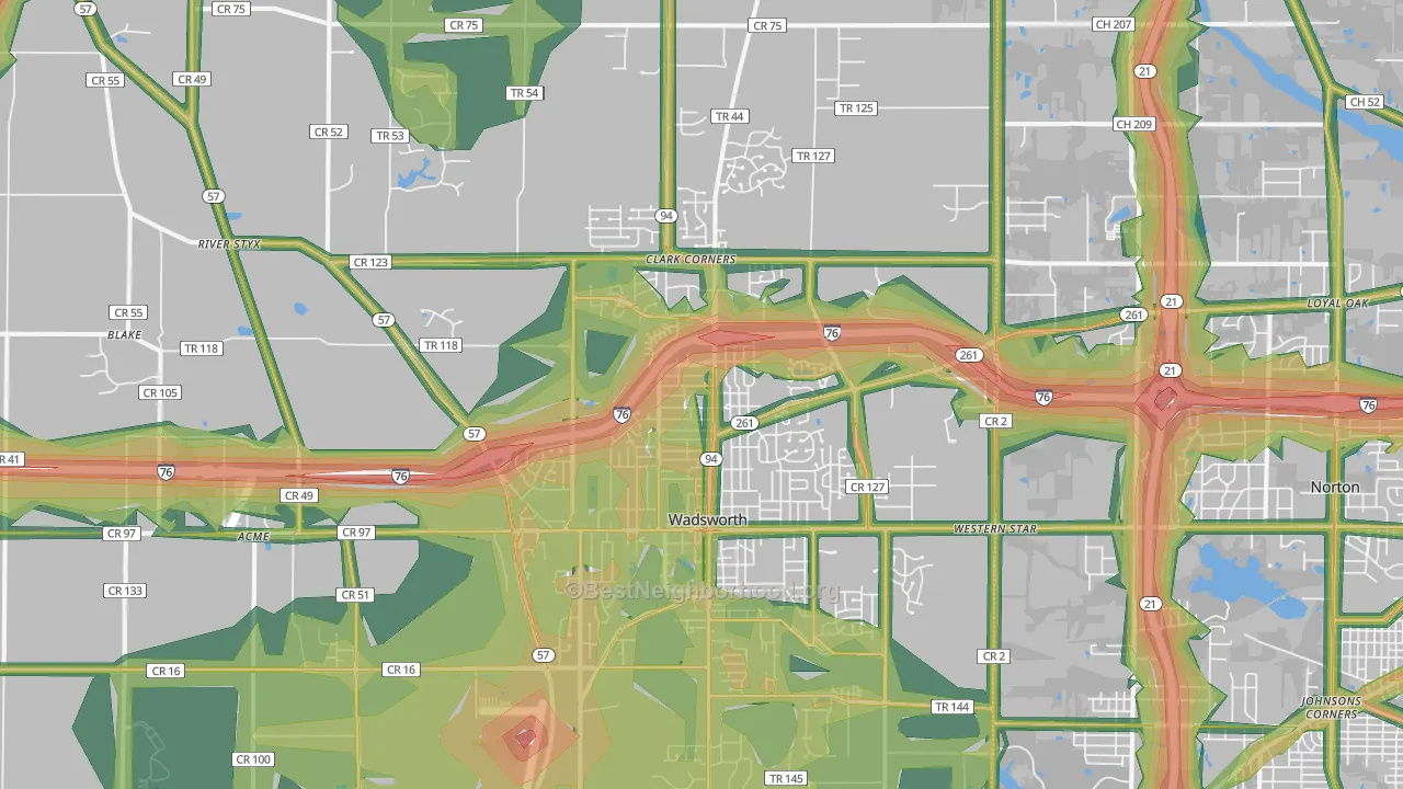 44281, OH Map of Noise Levels in 44281