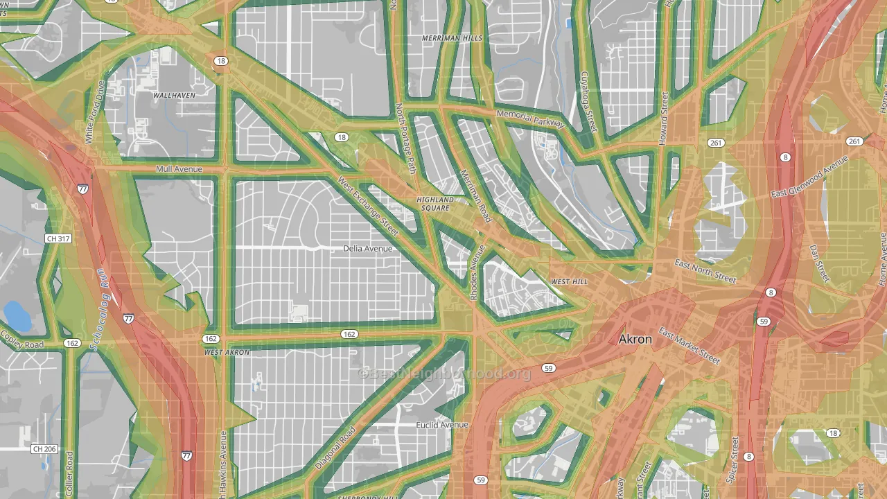 44302, OH Map of Noise Levels in 44302