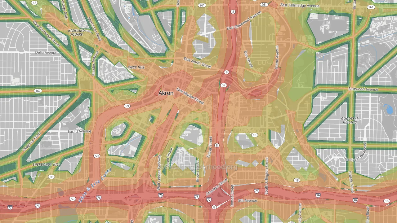 44304, OH Map of Noise Levels in 44304