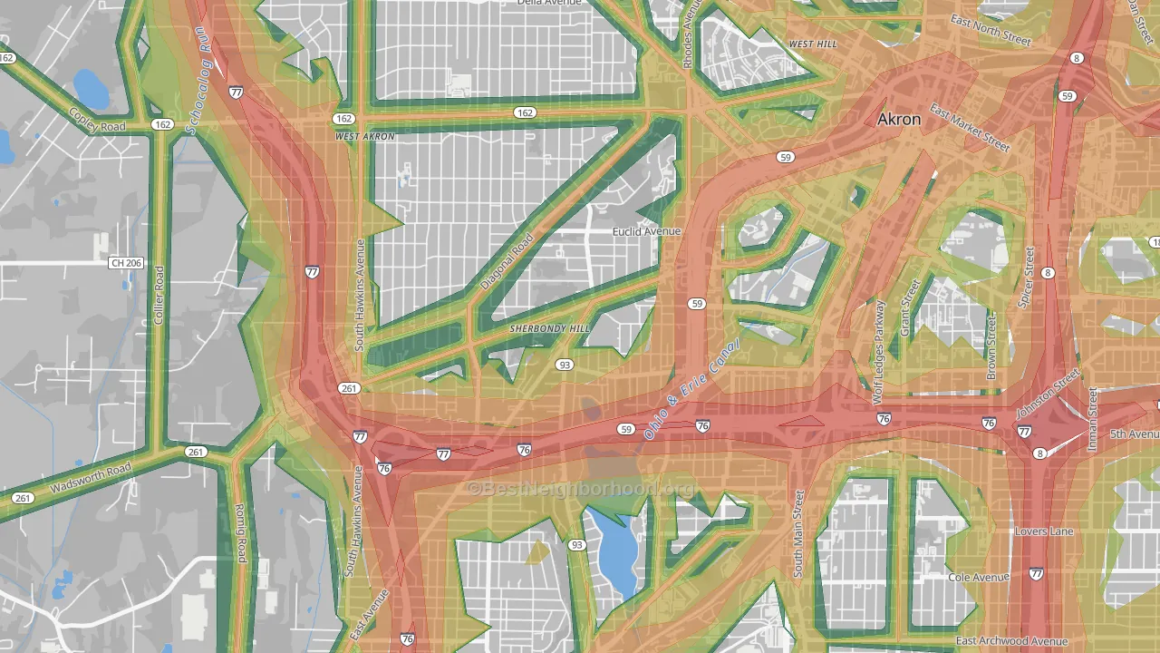 44307, OH Map of Noise Levels in 44307