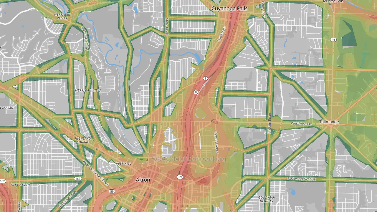 44310, OH Map of Noise Levels in 44310
