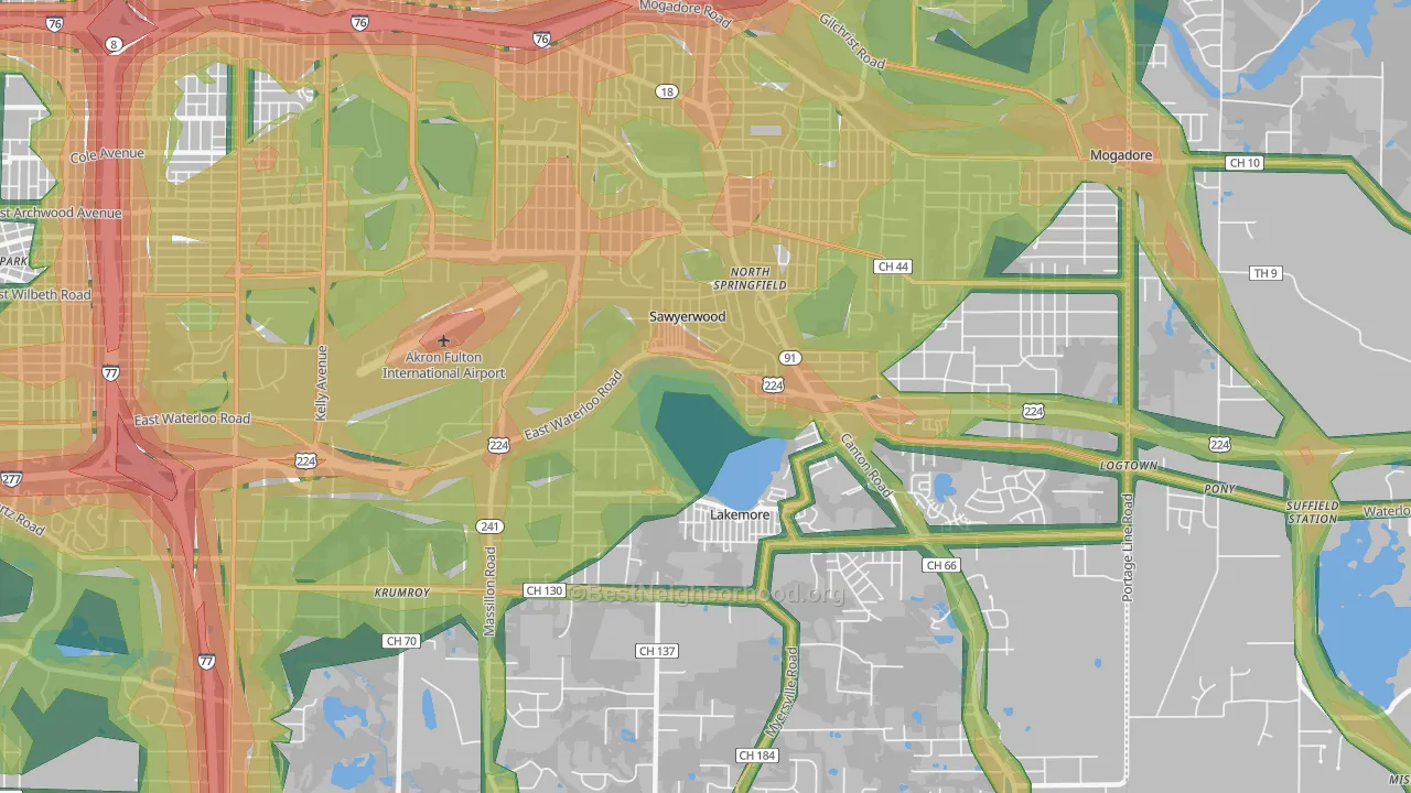 44312, OH Map of Noise Levels in 44312