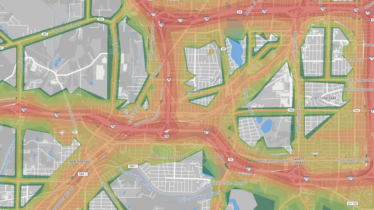 44314, OH Map of Noise Levels in 44314