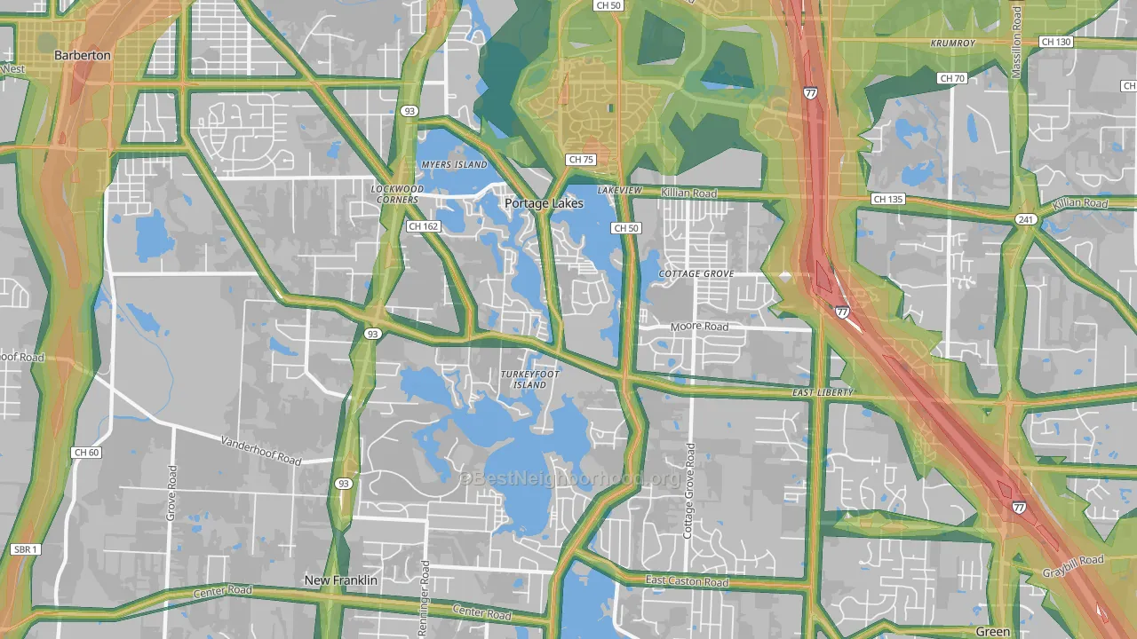 44319, OH Map of Noise Levels in 44319