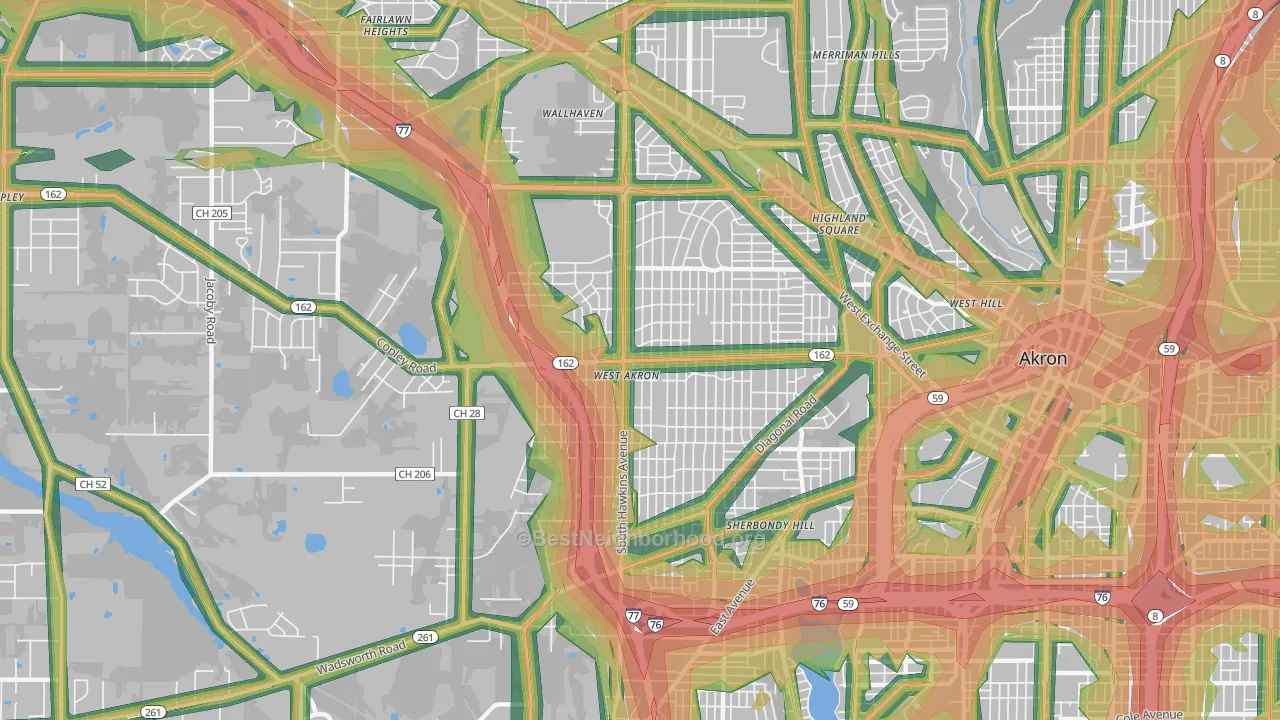 44320, OH Map of Noise Levels in 44320