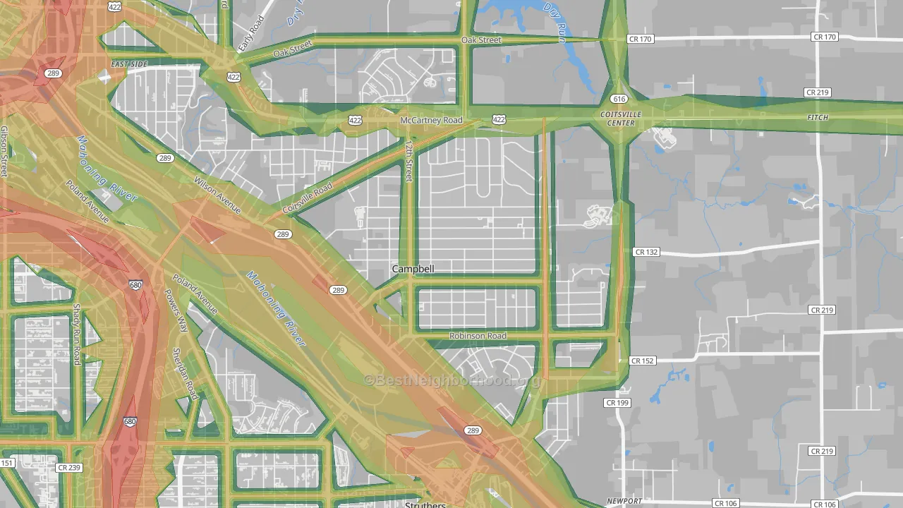 44405, OH Map of Noise Levels in 44405