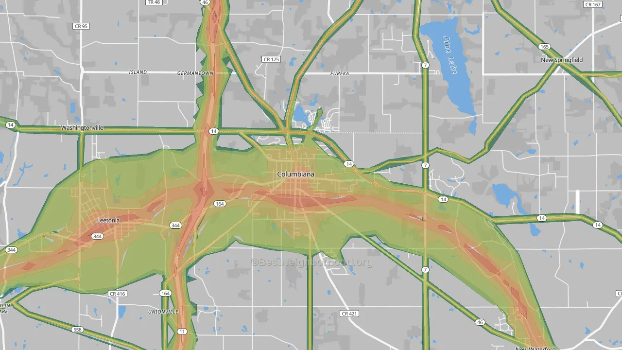 44408, OH Map of Noise Levels in 44408