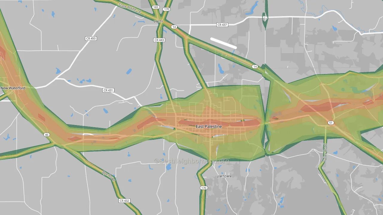44413, OH Map of Noise Levels in 44413