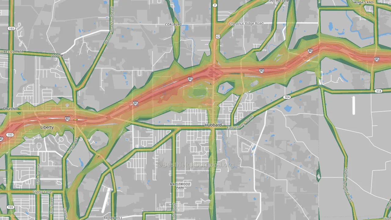 44425, OH Map of Noise Levels in 44425