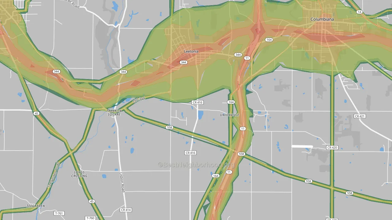 44431, OH Map of Noise Levels in 44431