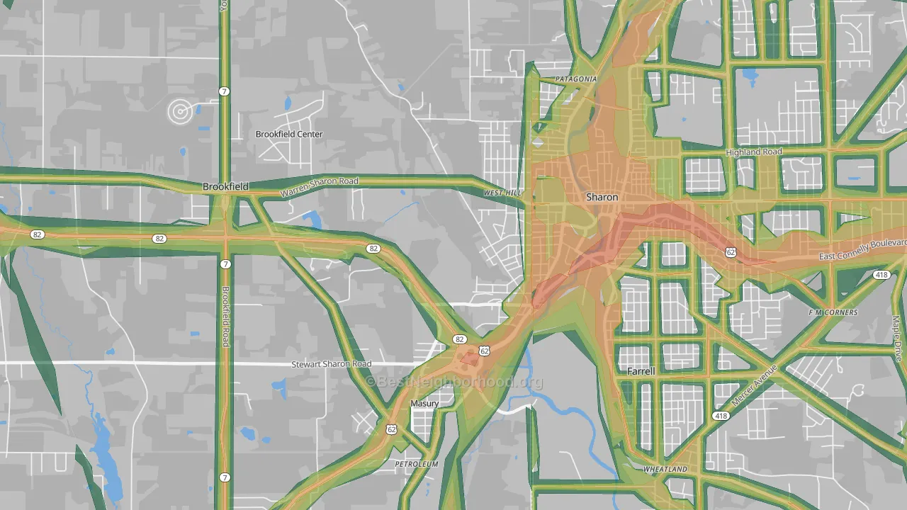44438, OH Map of Noise Levels in 44438