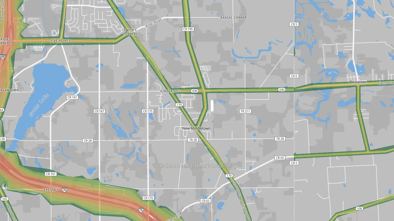 44442, OH Map of Noise Levels in 44442