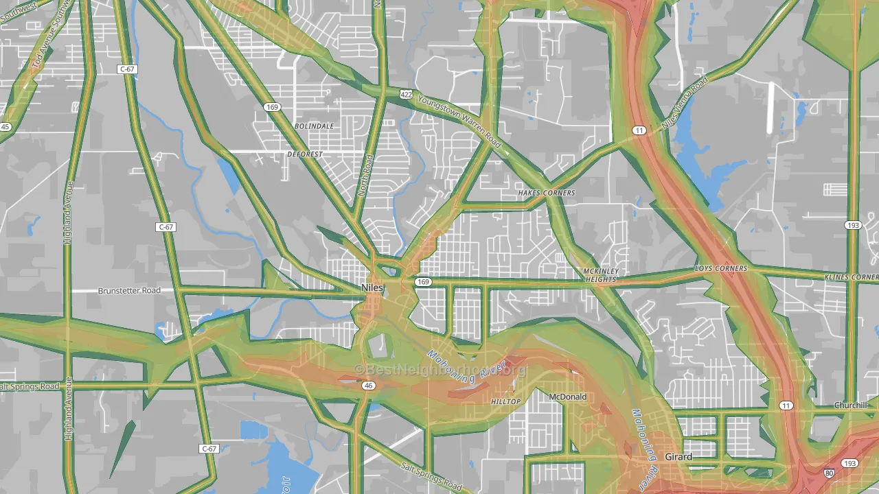 44446, OH Map of Noise Levels in 44446