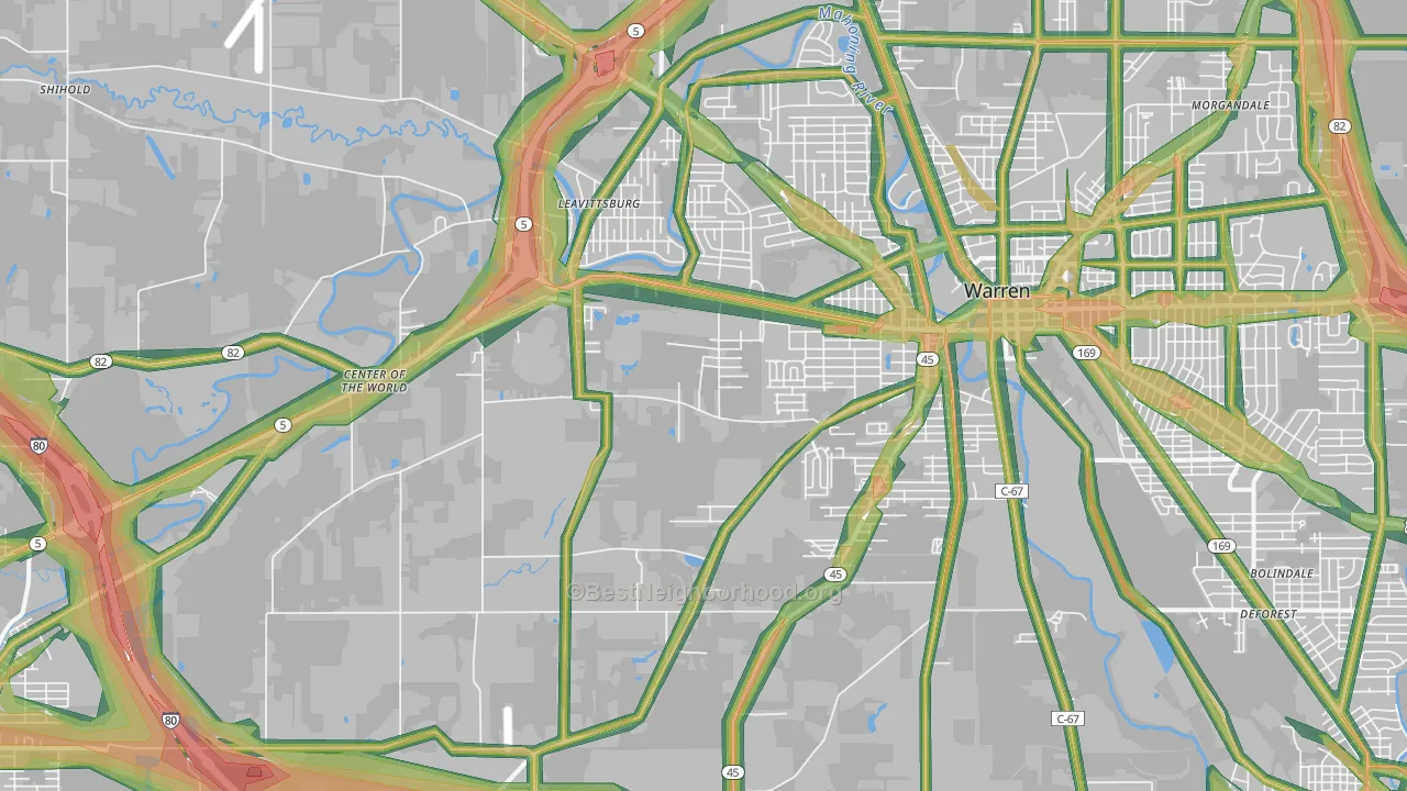 44481, OH Map of Noise Levels in 44481